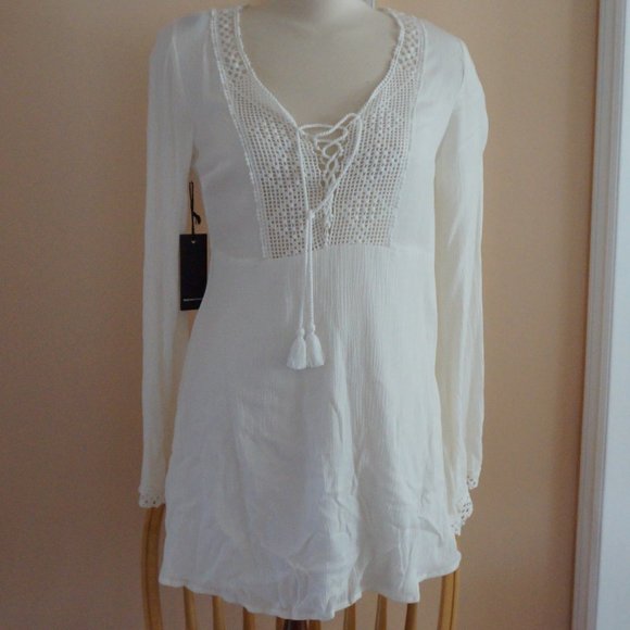Summer Lace&Linen Dress - Picture 1 of 4